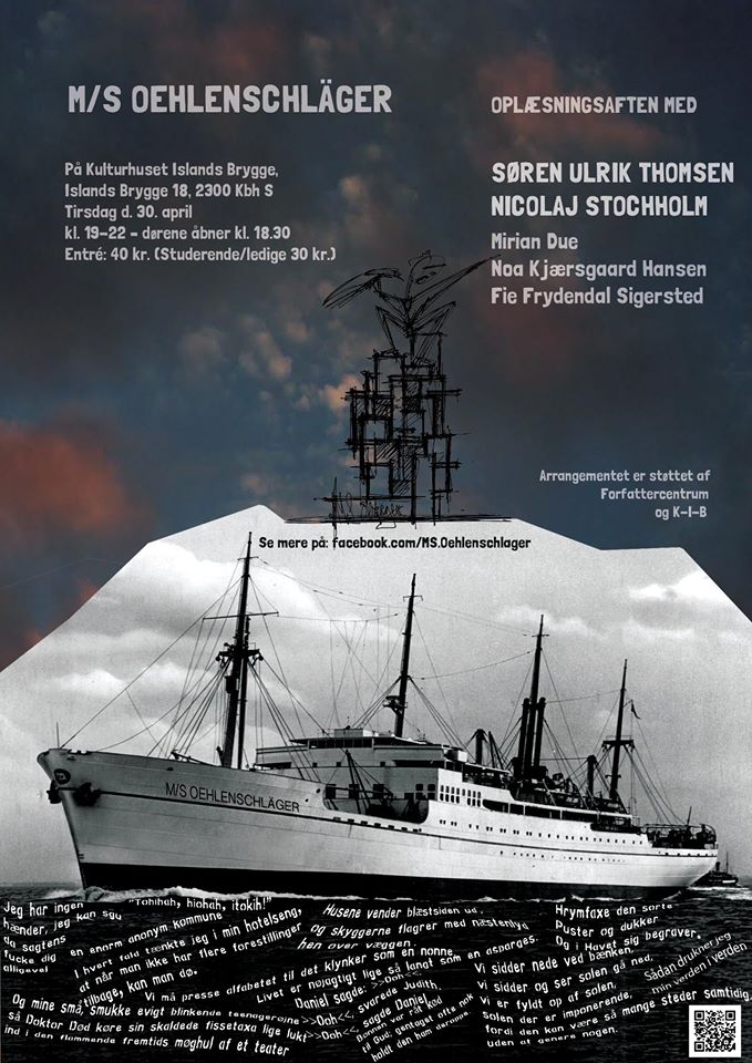 M/S Oehlenschläger nr. 1, oehl, antologi, søren ulrik thomsen, nicolaj stochholm, mirian due, oplæsning